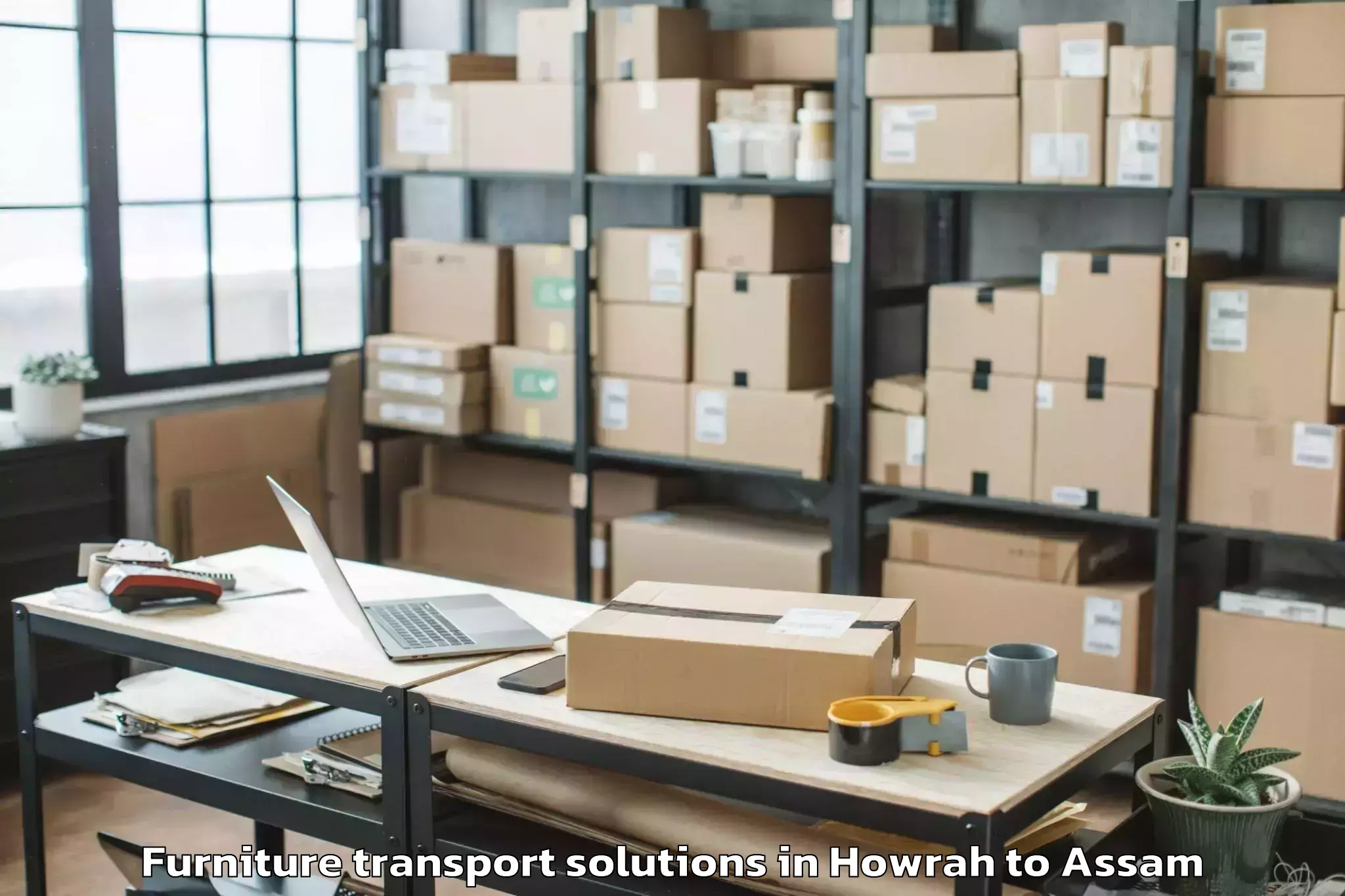 Professional Howrah to Chaboti Furniture Transport Solutions